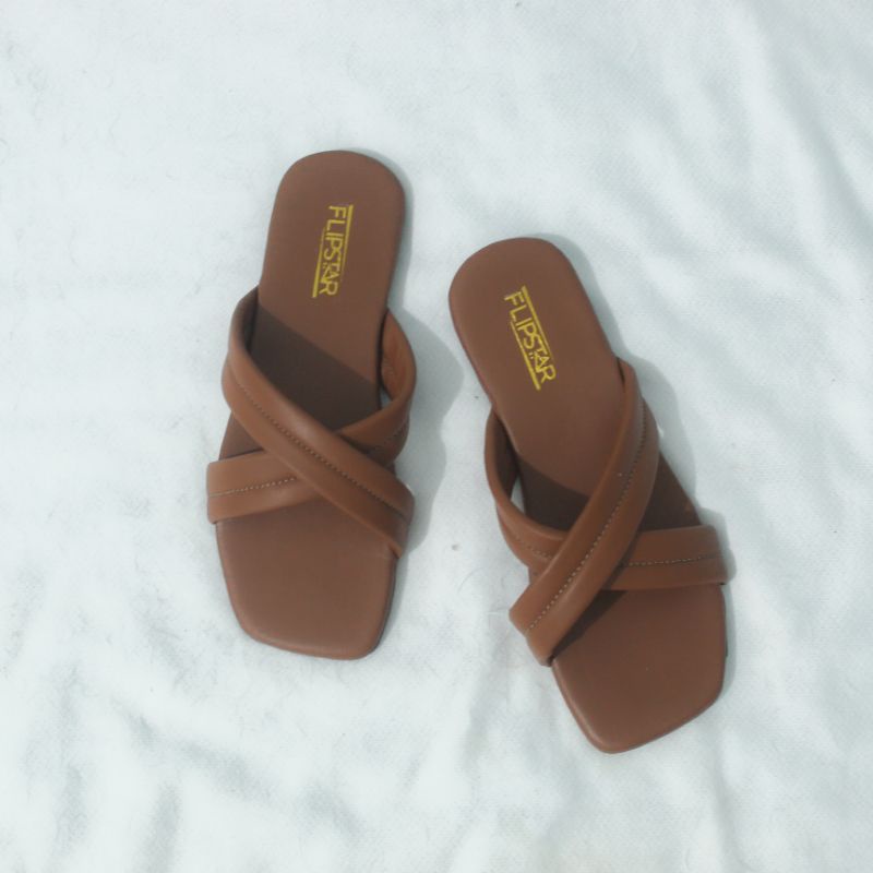 Sandal Flat Wanita Selop Silang Sandal Cewek Korean Style