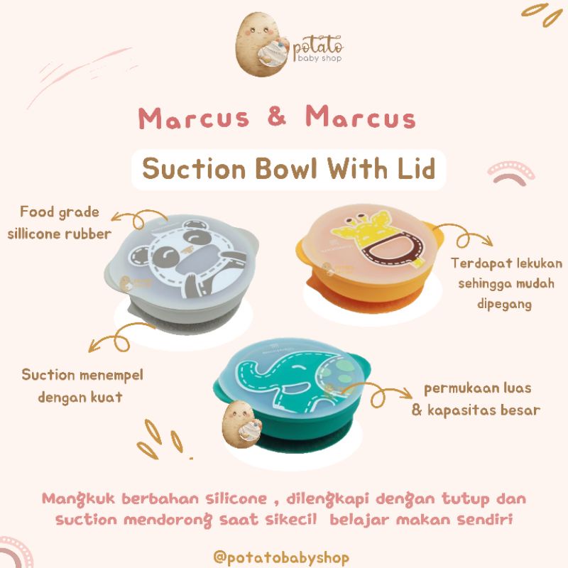 Marcus &amp; Marcus Suction Baby Bowl WITH LID