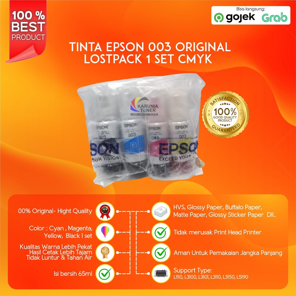 Tinta epson 003 original lostpack 1 set CMYK