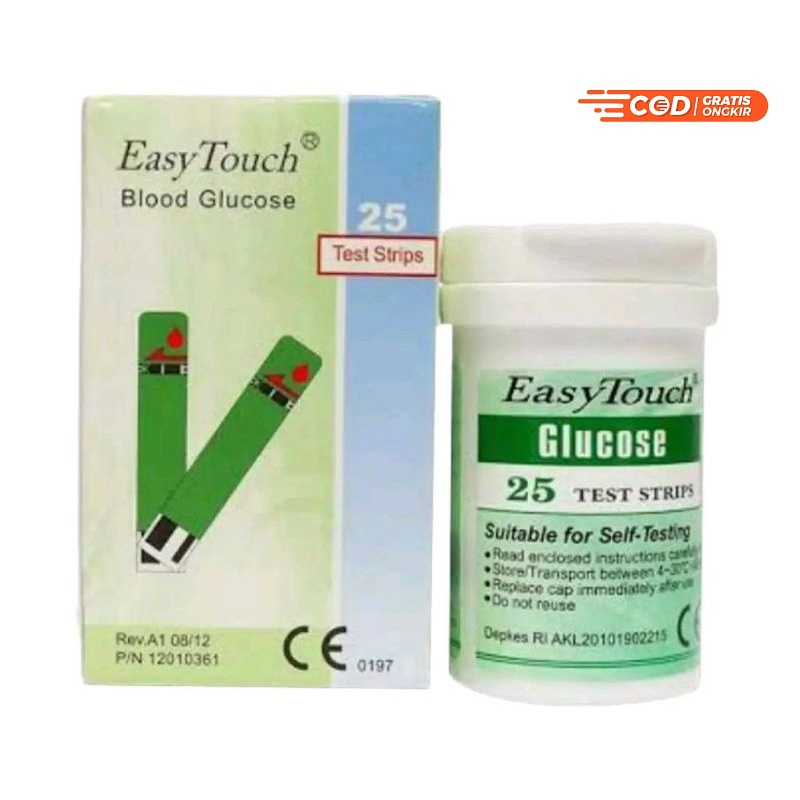 Paket Strip - Easy Touch Gula Darah Kolesterol/Cholesterol Asam Urat Alat Test Gula Darah Asam Urat Kolesterol Easy Touch