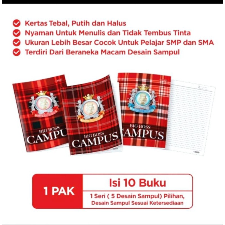 BUKU TULIS BIG BOS CAMPUS 50 LEMBAR / BOXI / MAXI 1 PCS