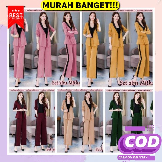 Zexi Set Square/ Setelan Wanita Korea / Setelan Wanita Murah / Setelan Wanita Pendek / Setelan Casua