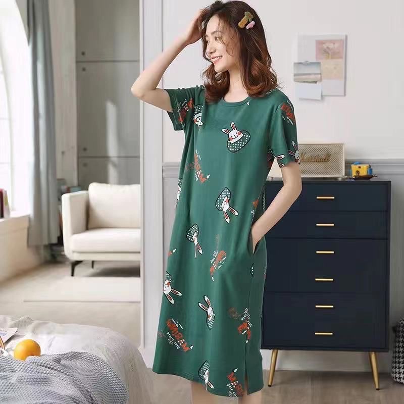 Baju Tidur Wanita Daster Polyster Motif Import M L XL