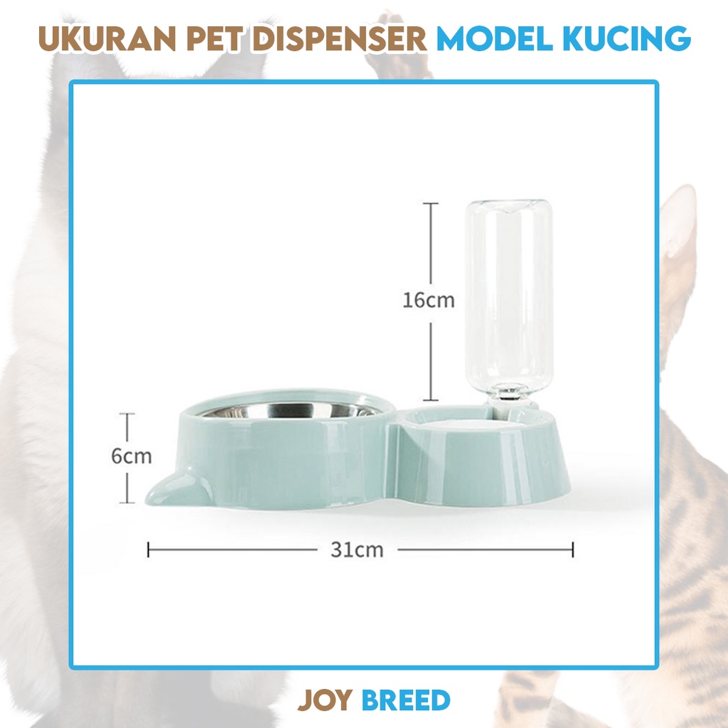 TEMPAT MAKAN DOUBLE MODEL KUCING DENGAN DISPENSER AIR PET DISPENSER DOUBLE MODEL KUCING PREMIUM | JOY BREED OFFICIAL