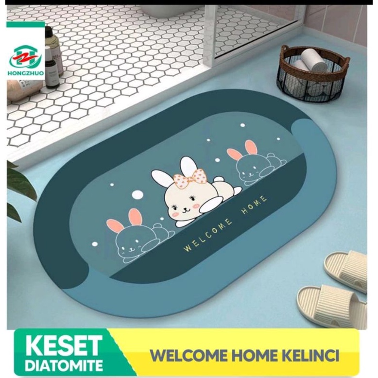 Keset Diatomite Bundar / Keset Kaki Anti Bau Nyerap Air Anti Bakteri / Keset Batu Kamar Mandi