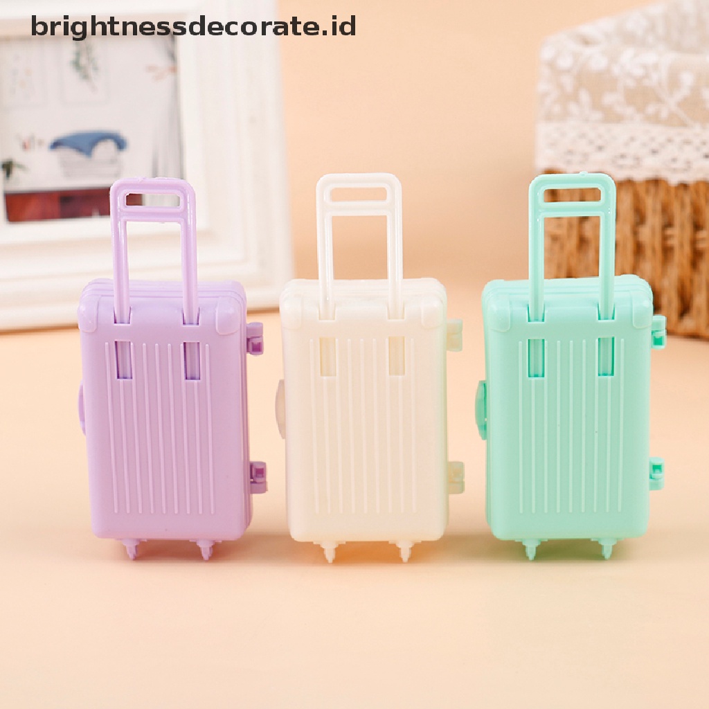 [Birth] 1pcs New Rumah Boneka Miniatur Koper Plastik Bagasi Travel Mainan Boneka Aksesoris [ID]