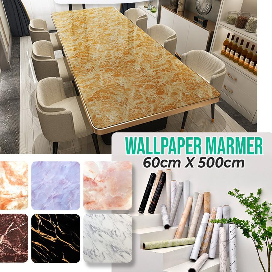 AFF212 Hongzhuo 60 x 500CM Stiker Dapur Granit Marble Marmer  Premium Lemari Dapur Meja Kitchen Wallpaper +++