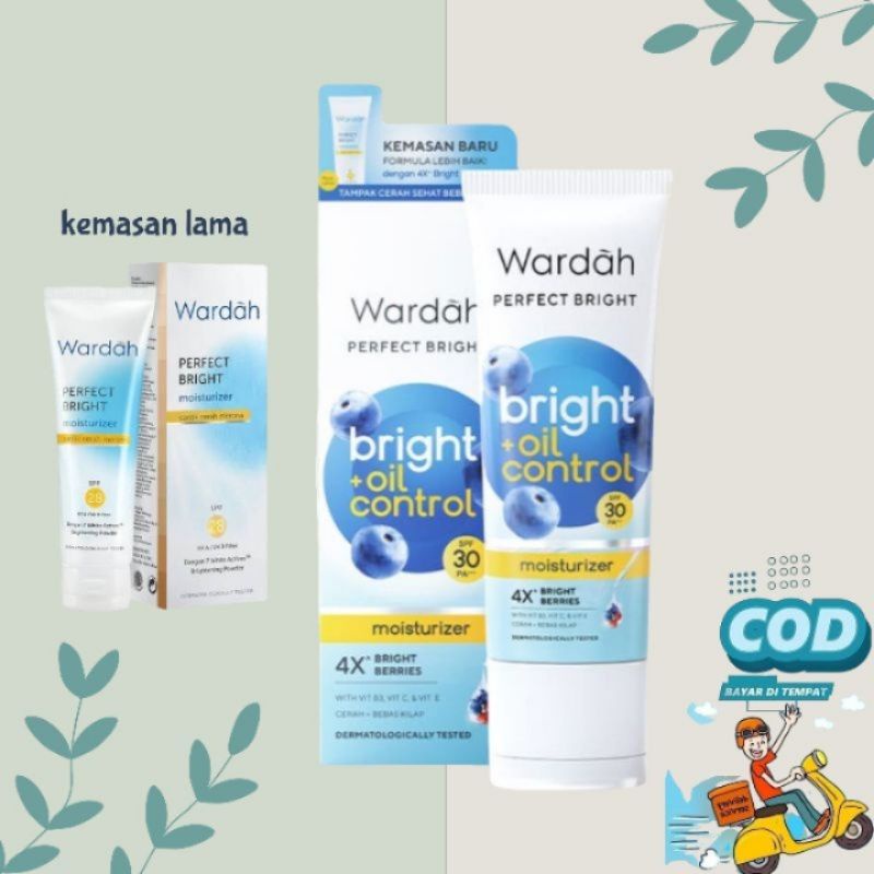 WARDAH PERFECT BRIGHT MOISTURIZER SPF 30 WARDAH PERFECT BRIGHT OIL CONTROL /pelembab Wardah 20ml cre