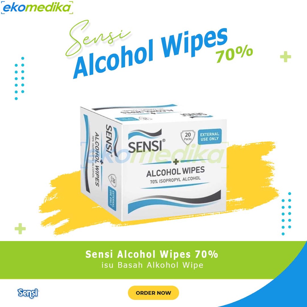Sensi Alcohol Wipes 70% Isopropyl Alcohol / Tisu Basah Alkohol Wipe / Alkohol swab