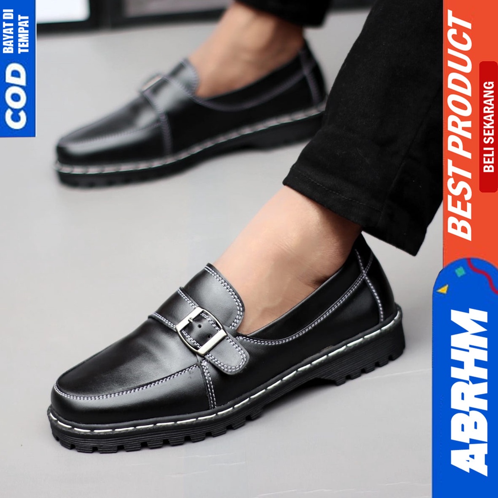 Sepatu Loafers Pria Docmart Formal Casual Pantofel Kerja Kantor Abrhm JUNIOR