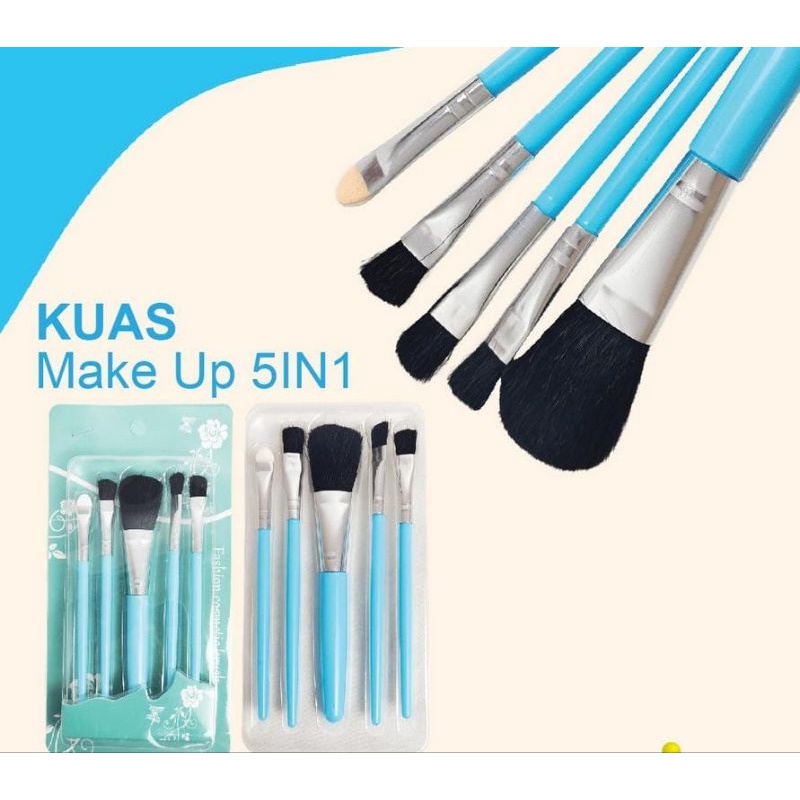 Kuas Make Up Mini 5 in 1 Set Travel Paket Brush Eyes