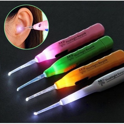 Lead Earpick Karakter / Pembersih Telinga Led Motif Owl/Flashlight Earpick