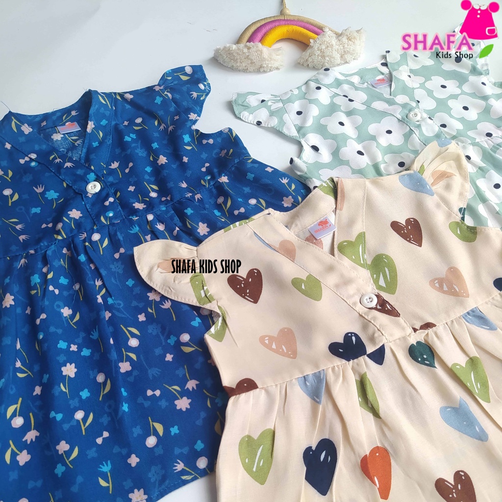 SHAFA KIDS SHOP/ DRESS BAYI PEREMPUAN NEWBORN USIA 0 18 BULAN BAJU  NEWBORN RAYON VISCOSE  PREMIUM