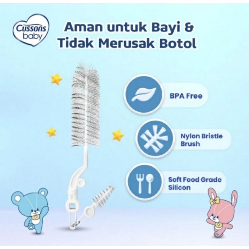 Cussons baby Bottle Nipple Brush Sikat Botol Dot Bayi BPA Free