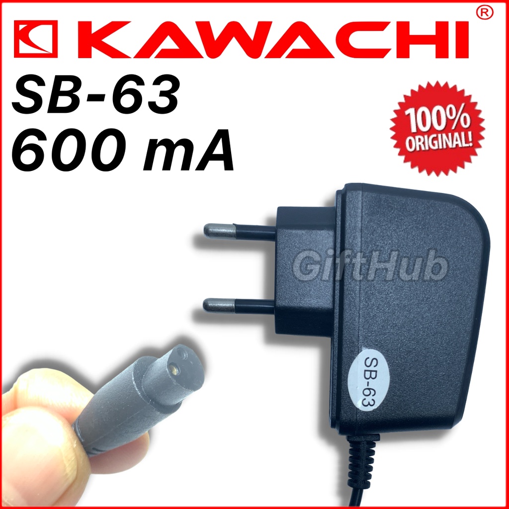Charger Adaptor Senter Kepala Kawachi Original Kabel Colokan Jack 2 Lubang SB-63 Untuk Senter Kepala