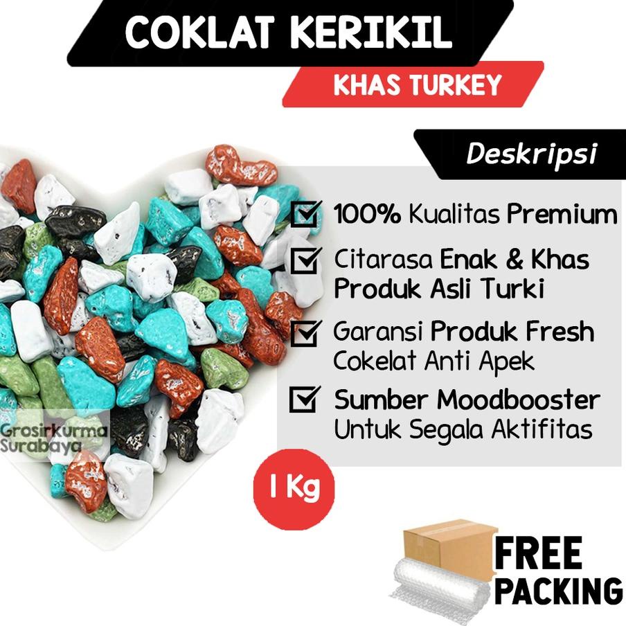 

12.12 SALE Cokelat Kerikil Arab Premium 1kg Stone Chocolate Khas Turkey Untuk Moodbooster Lumer Dimulut Dimakan 
