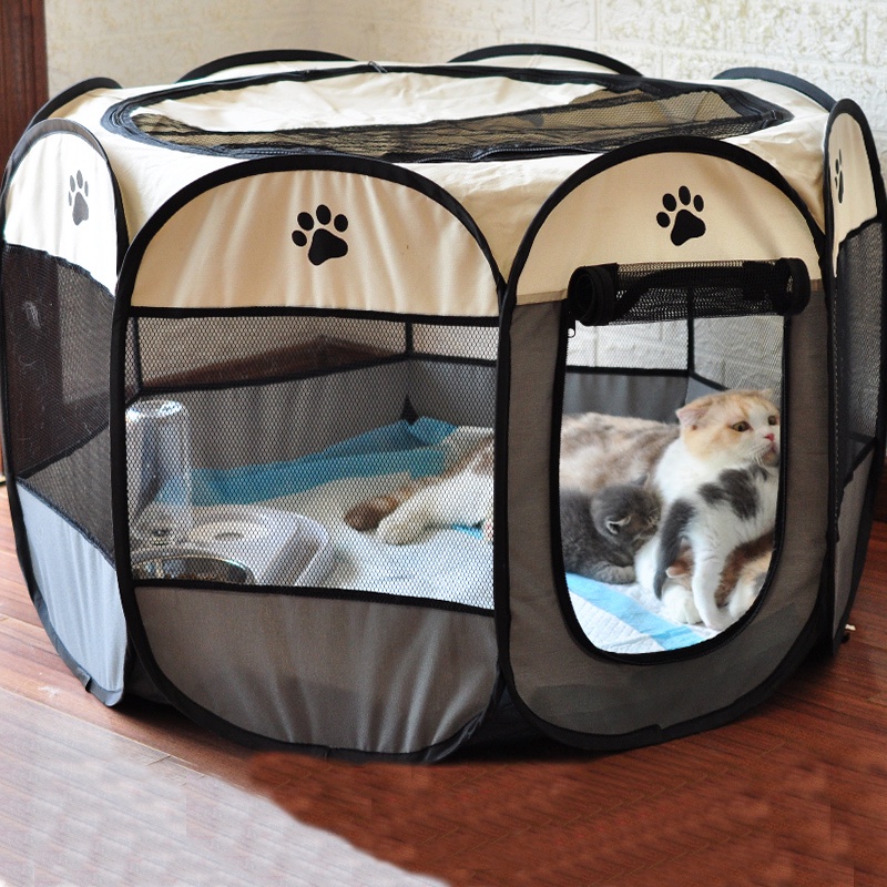Tenda Kucing Kandang Kucing Besar Lipat Portable Rumah Kucing Kecil Untuk Melahirkan Jumbo Anjing Hewan Peliharaan Image 2