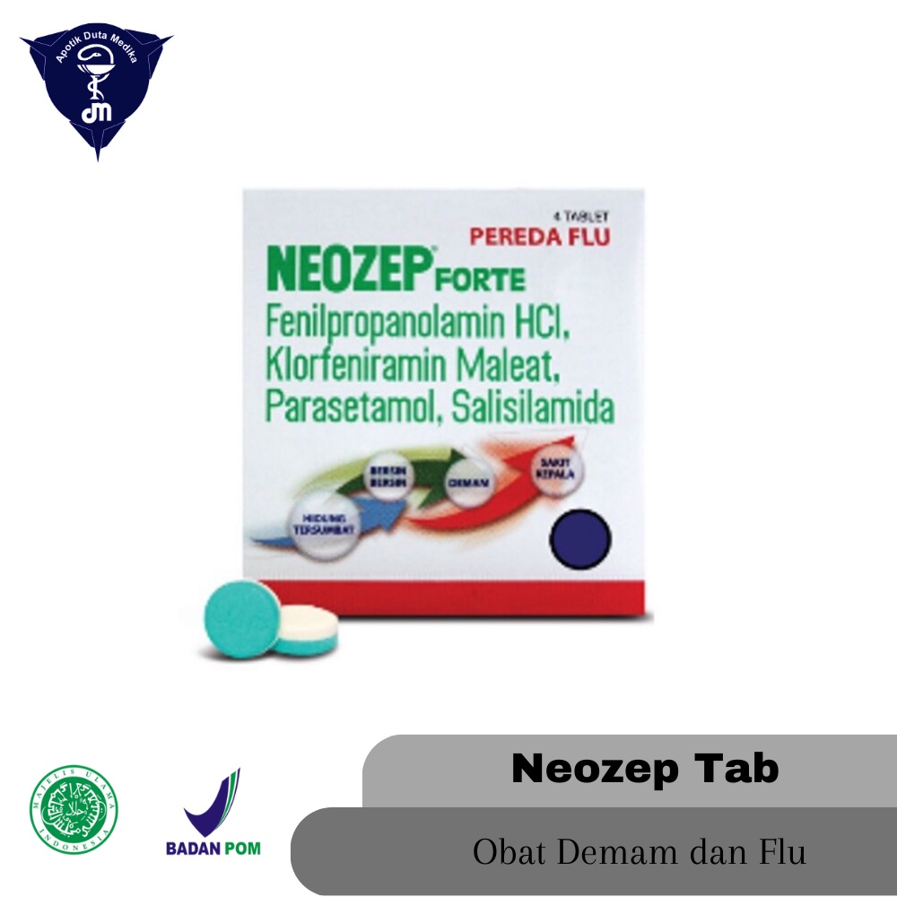NEOZEP FORTE 4 TABLET - OBAT DEMAM BATUK PILEK DEWASA/DEMAM DEWASA/BATUK DEWASA/PILEK DEWASA