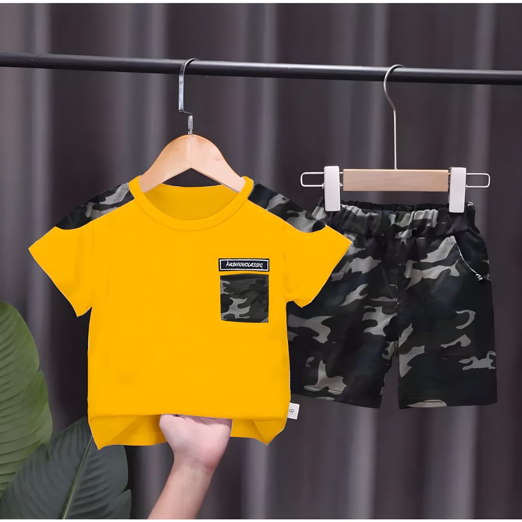 SETELAN ANAK LAKI LAKI DAN PEREMPUAN 1-5 THN MOTIF ARMY KIDS PENDEK/SETELAN ANAK BAJU ANAK ARMY 1-5 TAHUN