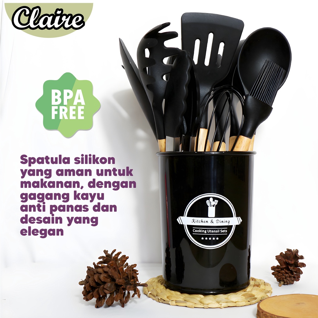 SET SPATULA 11 PCS / SPATULA ANTI LENGKET / SPATULA ALAT DAPUR