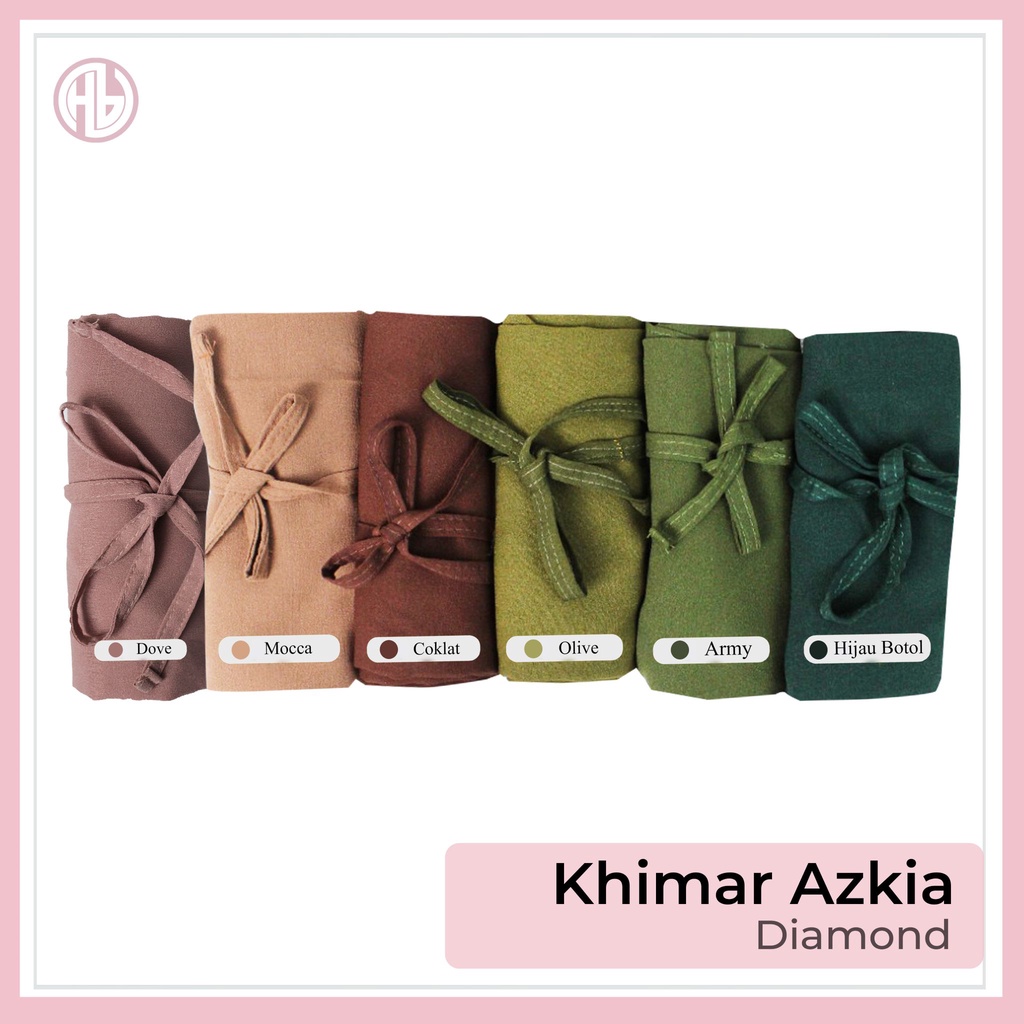 Khimar Azkia Simple Tali Instan / Bergo Diamond  - Warna Lengkap