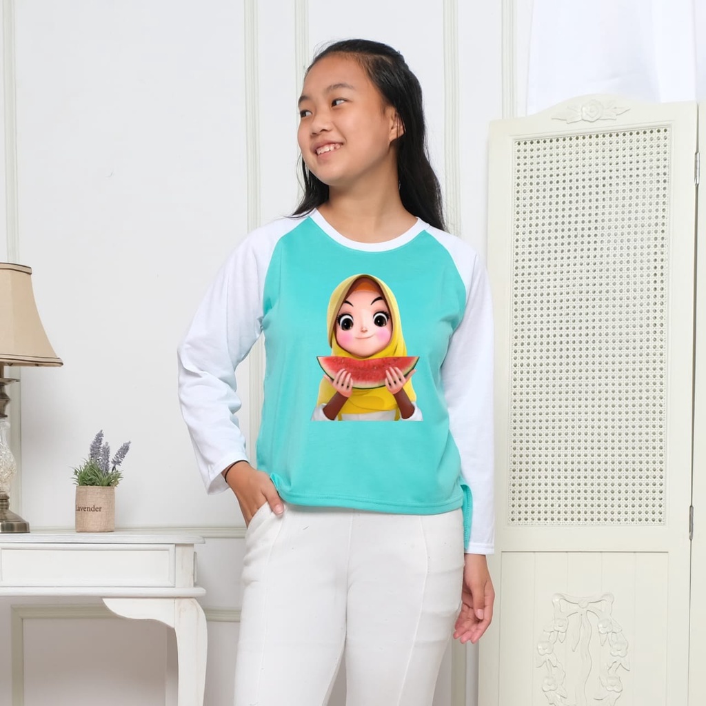 Hzl_outfit Kimono Tunik Anak Anak Hijab Watermelon S.M.L