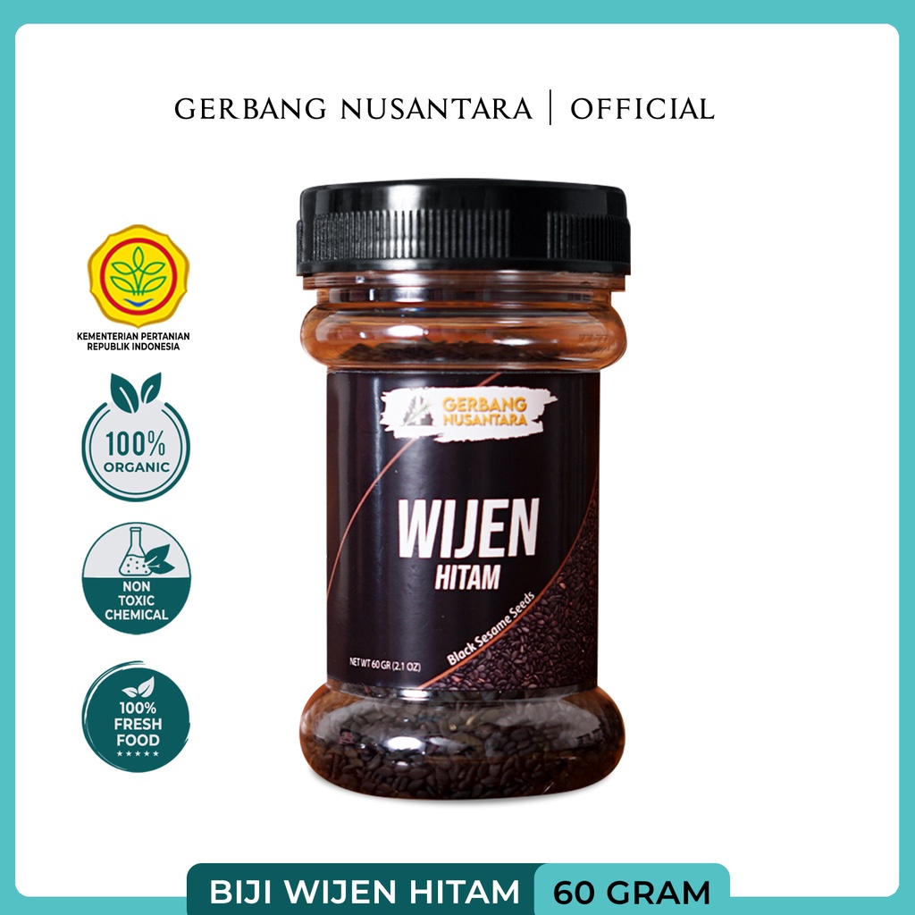 BUMBU DAPUR BIJI WIJEN HITAM MENTAH - REMPAH GERBANG NUSANTARA- RAW BLACK SESAME SEED 60gr