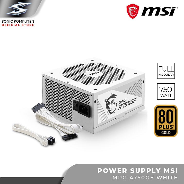 Power Supply MSI MPG A750GF 750 Watt 80 Plus Gold Full Modular PSU 80+ Gold