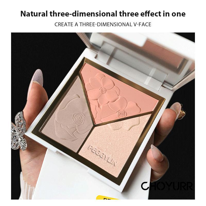 【COD】K'APEINE 3 In 1 Highlighter / Blusher / Shadow Palette Contour Powder Makeup Palet Brightening Matte Glitter Powder Alami-CH