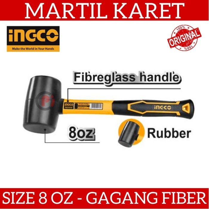 INGCO HRUH8208 Martil Karet 8 OZ Gagang Fiber Untuk Malet Keramik DLL