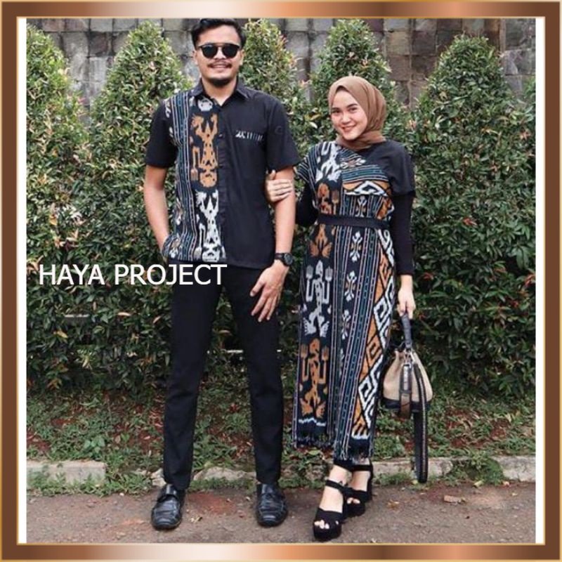 Couple Tenun - Baju Tenun Couple - Dress Kondangan - Couple Tenun - Batik Batik Couple Couple - Dres