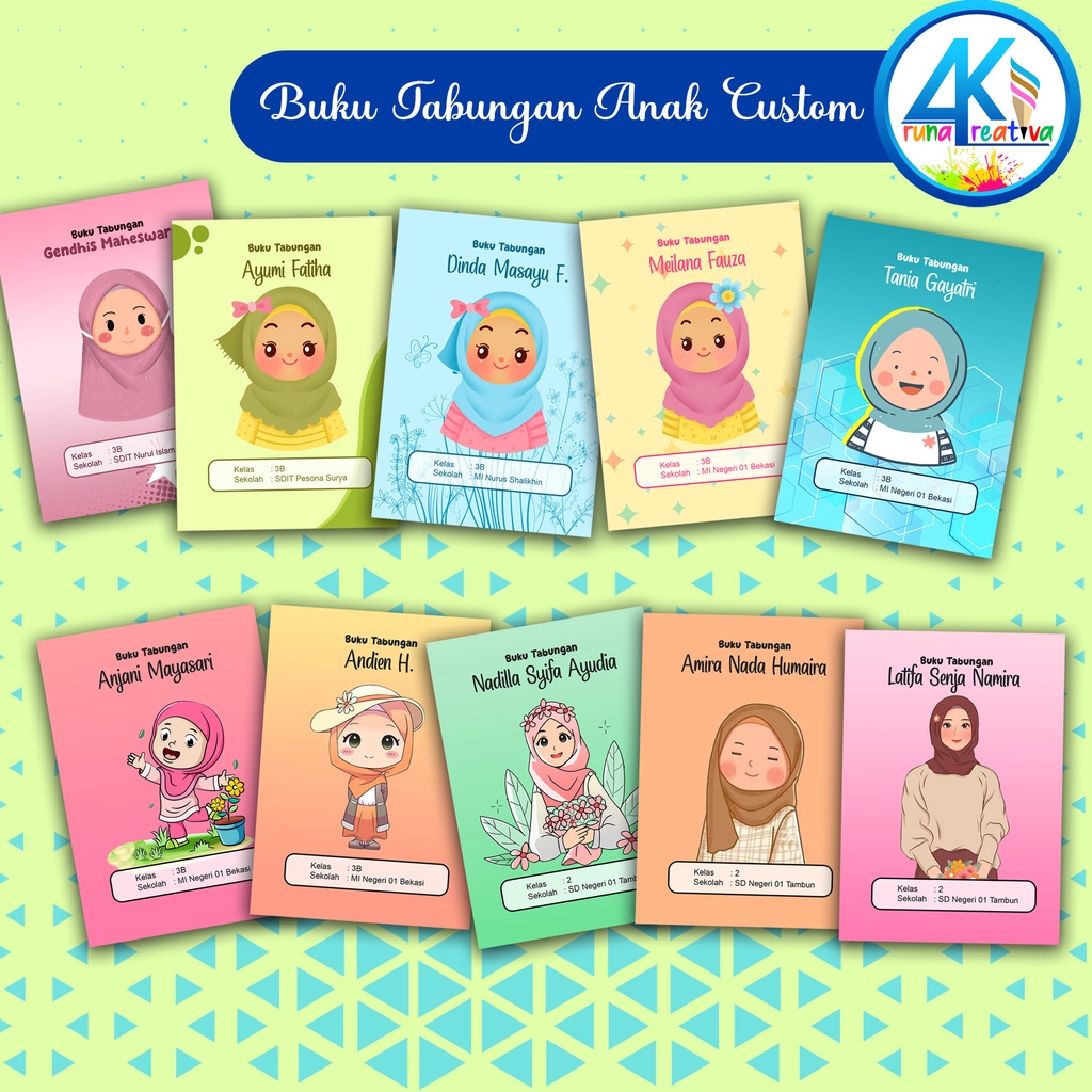 

Arunakreativa 21-30 Buku Tabungan Sekolah Custom | Buku Menabung Anak Sekolah
