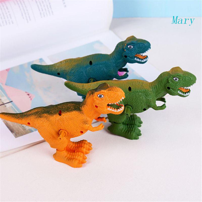 Mary 7 ''Mainan Windup Plastik Dino Clock Gear Mini Desktop Toy Figure Topper Kue Dekorasi