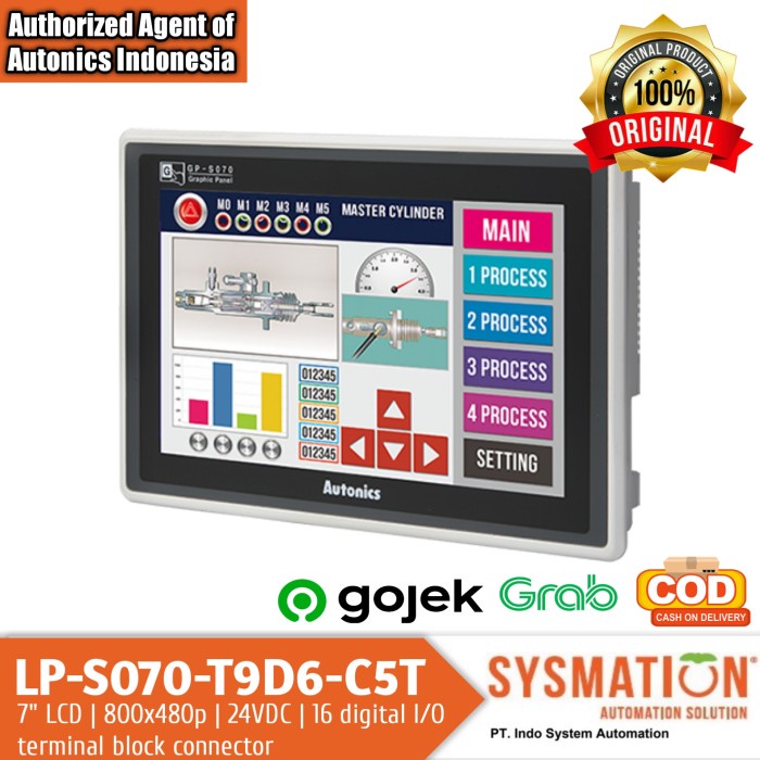 PLC PLUS HMI touchscreen 7in Logic Panel Autonics LP-S070-T9D6-C5T V2