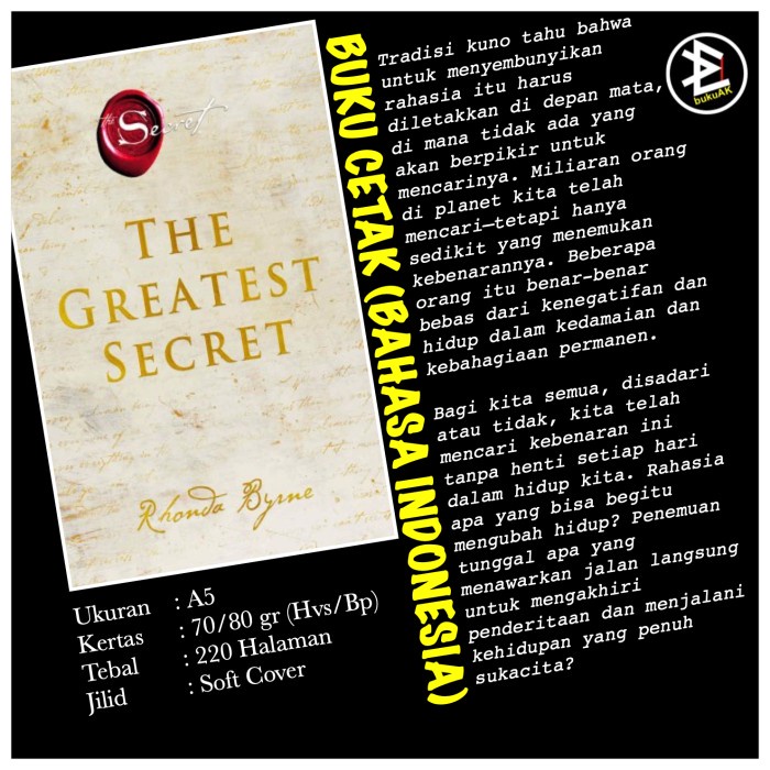 

The Greatest Secret - Rhonda Byrne (Buku Cetak)