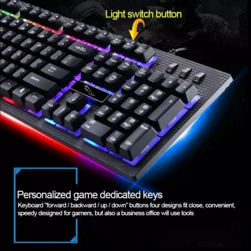 keyboard gaming G20 full LED color+mouse