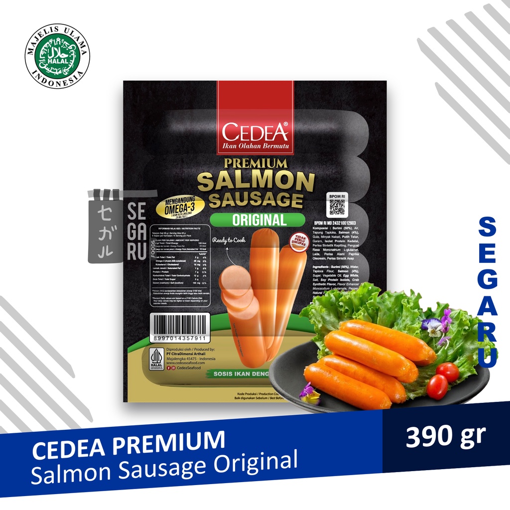 CEDEA Sosis Salmon Premium | Salmon Sausage 390 Gram