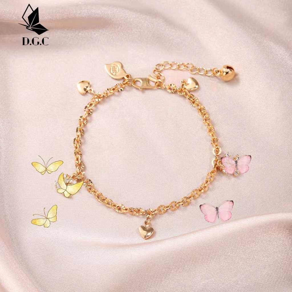 ✨COD✅Gelang Titanium Korea Wanita Anti Karat Fashion Berlian Aksesoris Gelang Serut Perhiasan Emas D218