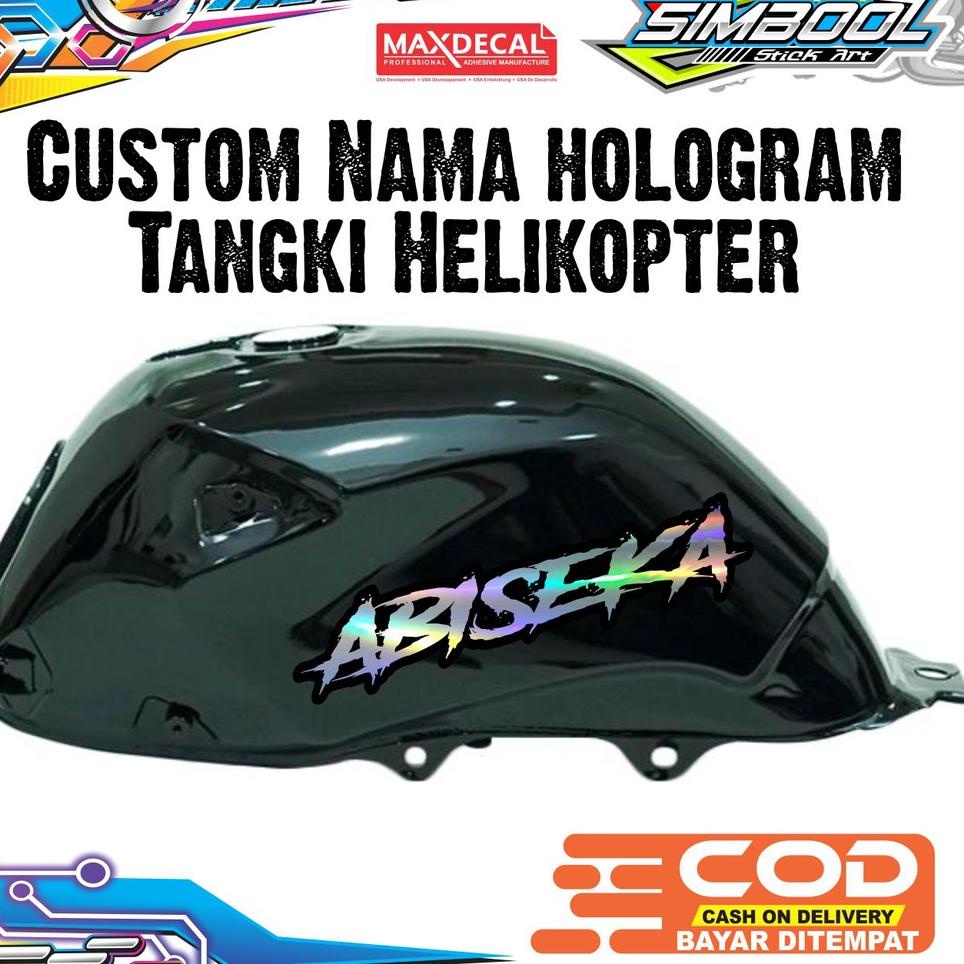❤[PROMO MURAH]❤ sticker tangki herex hologram maxdecal (wajib chat untuk custom nama) 1set isi 2 sti