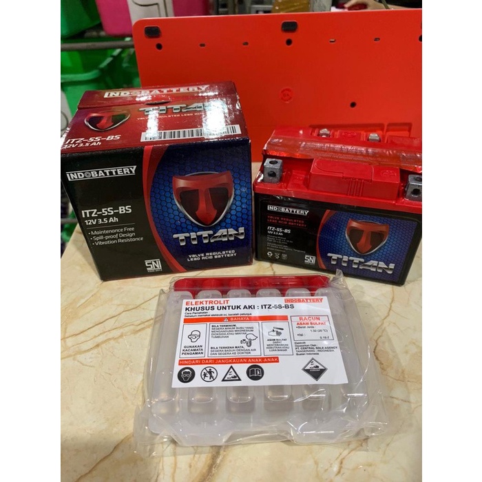 Jual [LMS] AKI KERING MIO BEAT INDOBATTERY TITAN ITZ 5S 12V 3.5AH
