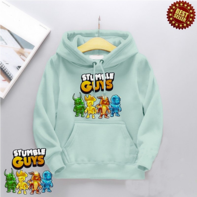 JAKET SWEATER HOODIE ANAK STUMBLE GUYS  SKIN SPECIAL USIA 5-12 TAHUN LAKI-LAKI PEREMPUAN UNISEX  WARNA MINT