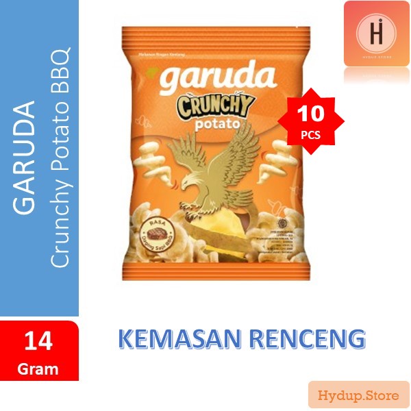 

Garuda Snack Crunchy Potato Rasa Daging Sapi BBQ Renceng isi 10 Kemasan 14 Gram