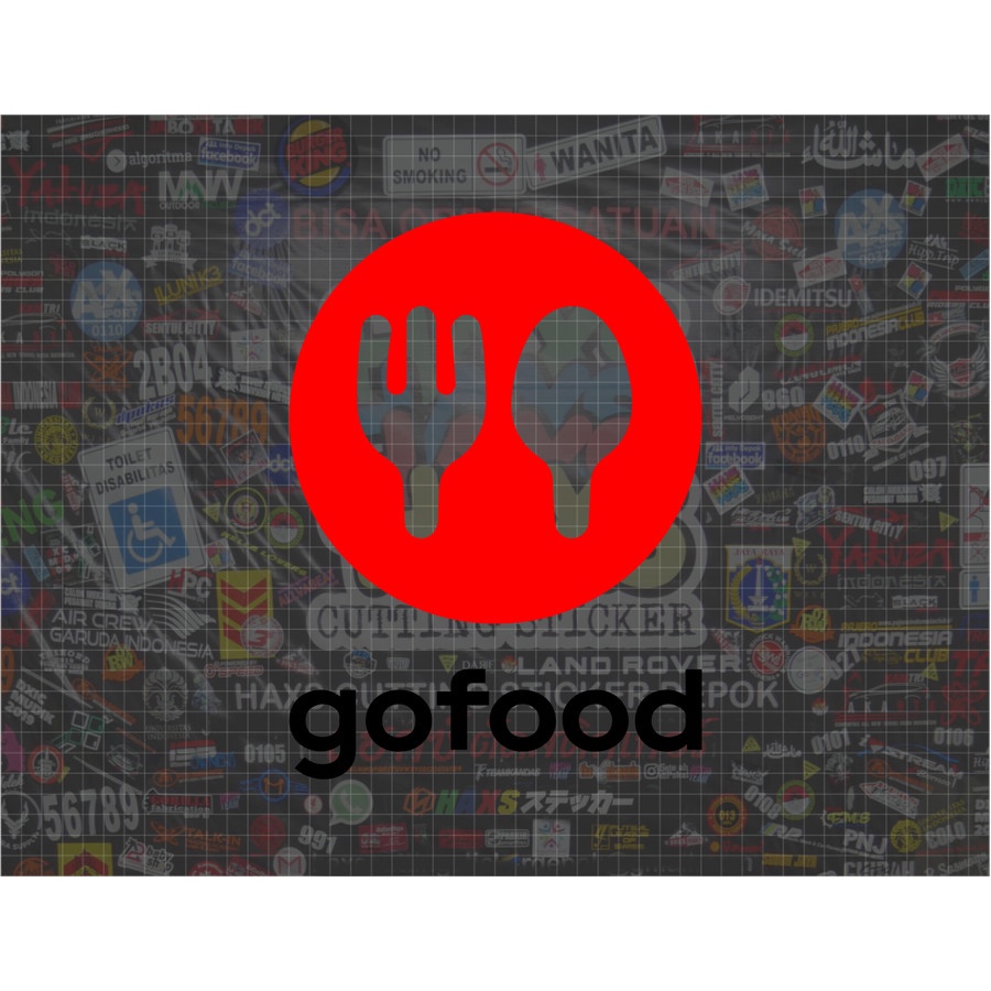 Cutting Sticker Gofood Ukuran 20 cm untuk motor mobil