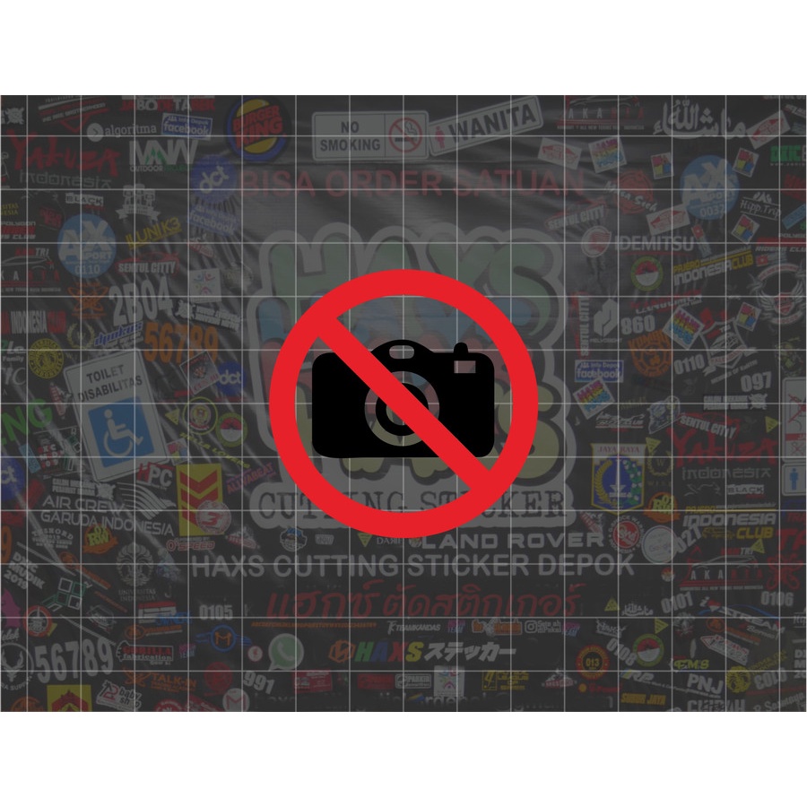 Cutting Sticker No Camera Ukuran 5 Cm Untuk Motor Mobil