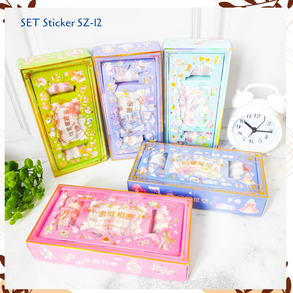 

SET Sticker Kode SZ-12 WASHI TAPE STIKER Set Daily Manual Cute Pattern Decorative CRAFT