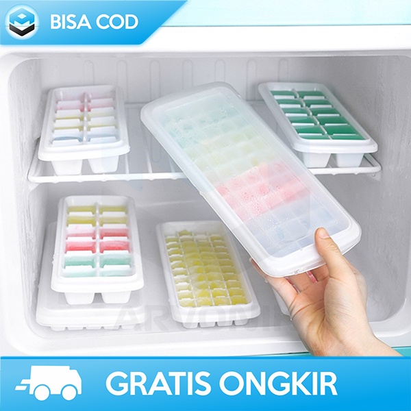 CETAKAN TEMPAT ES BATU 12 HOLE GRID ICE CUBE MAKER PLASTIK FOOD GRADE