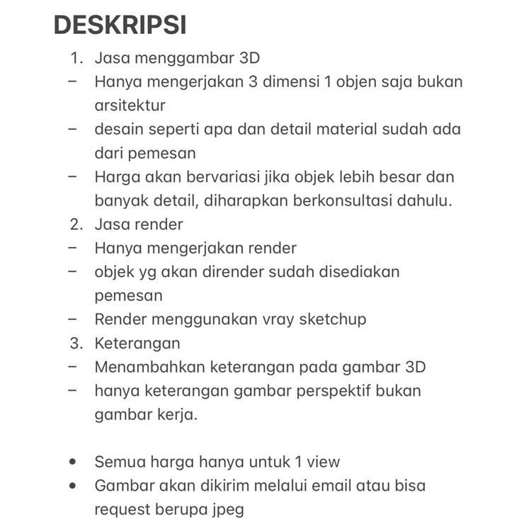 Jasa gambar 3D dan Jasa render 3D