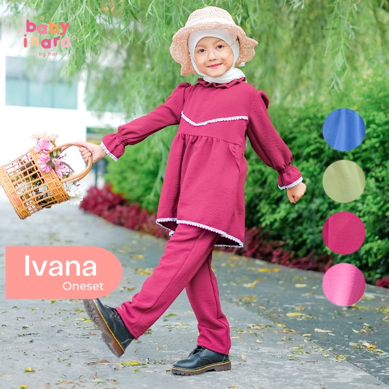 BABYINARA - Ivana Oneset | Setelan Anak Perempuan 1-8 Tahun - Oneset Anak Crinkle