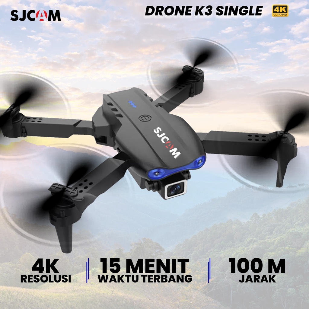 Drone K3 Single Kamera Remote Control Jarak Jauh Charging Usb Battery Pengintai Terbang Helikopter Lengkap