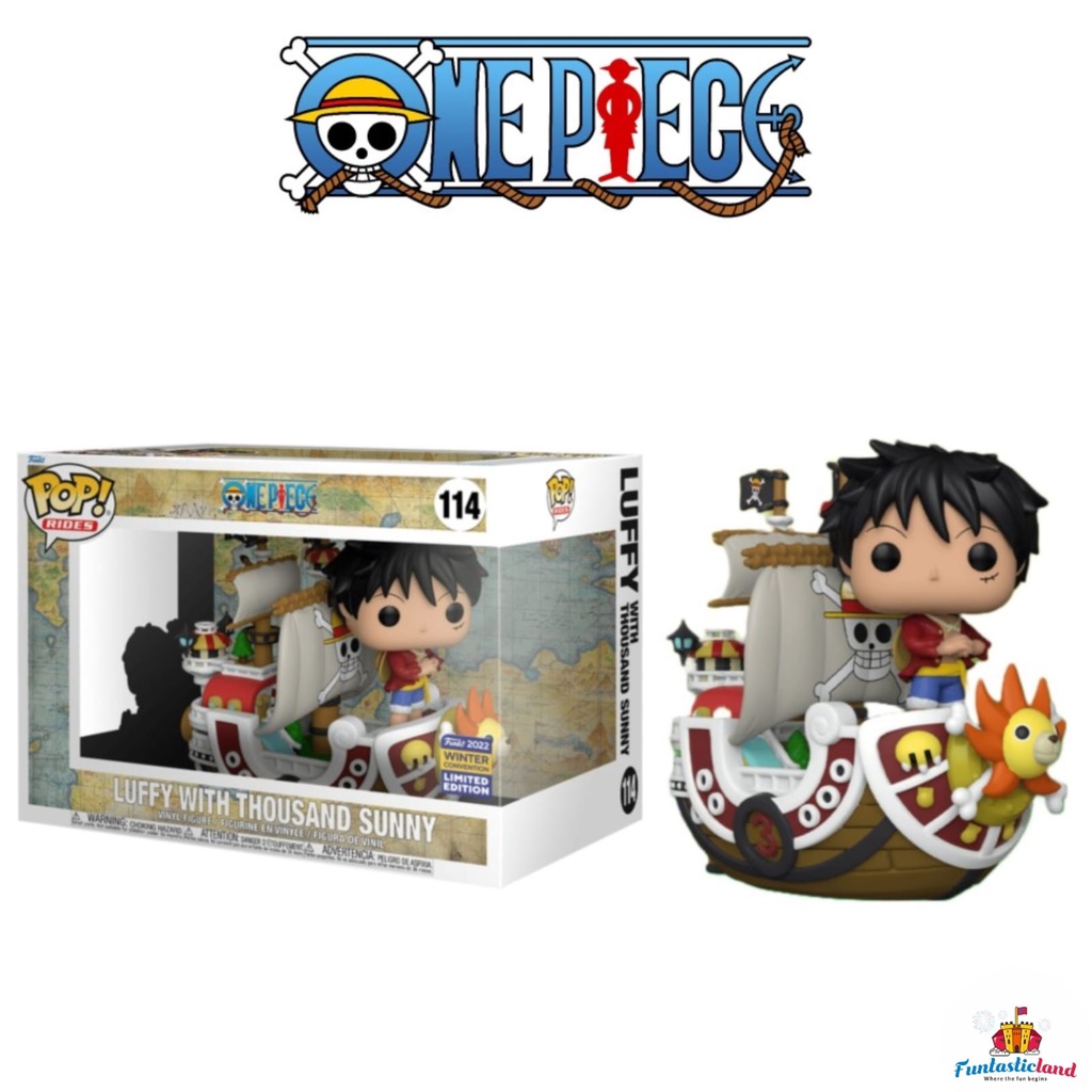 Original Funko POP Rides Animation One Piece - Luffy with Thousand Sunny #114  Exclusive to Comic Co